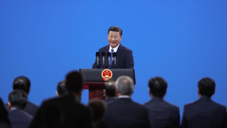 El presidente de China, Xi Jinping, en la 86ª Asamblea General de la Interpol en Pekín, 26 de septiembre de 2017.