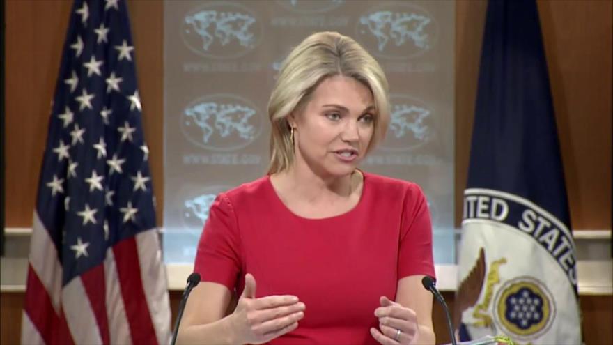 
La portavoz del Departamento de Estado de EE.UU., Heather Nauert.
