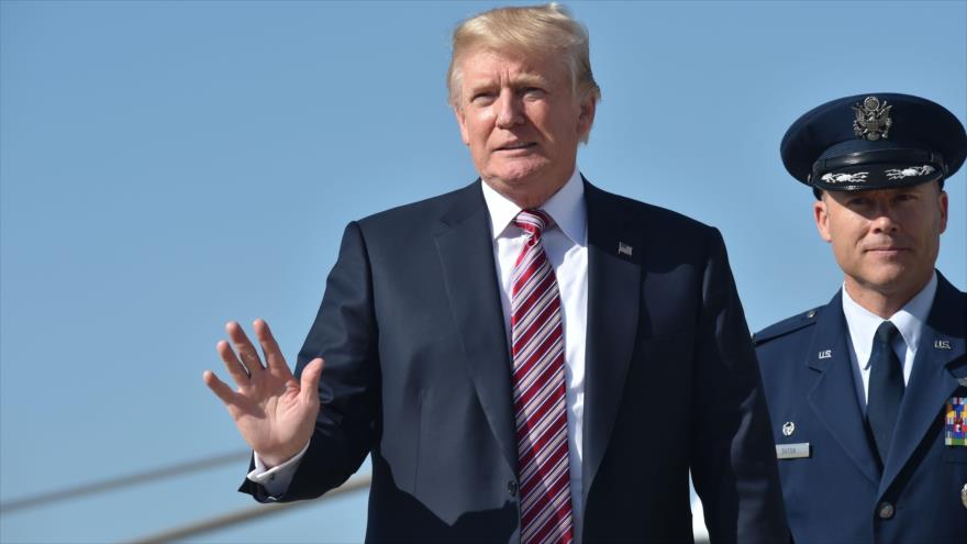 El presidente EE.UU., Donald Trump, ofrece un discurso en la base de Andrews Air Froce en Maryland, 29 de septiembre de 2017.