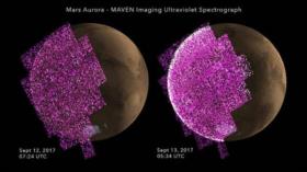 La NASA registra una aurora global nunca antes vista en Marte