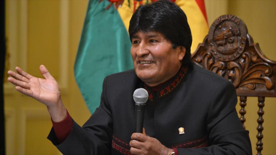 El presidente de Bolivia, Evo Morales, en conferencia de prensa, La Paz, 2 de octubre de 2017.