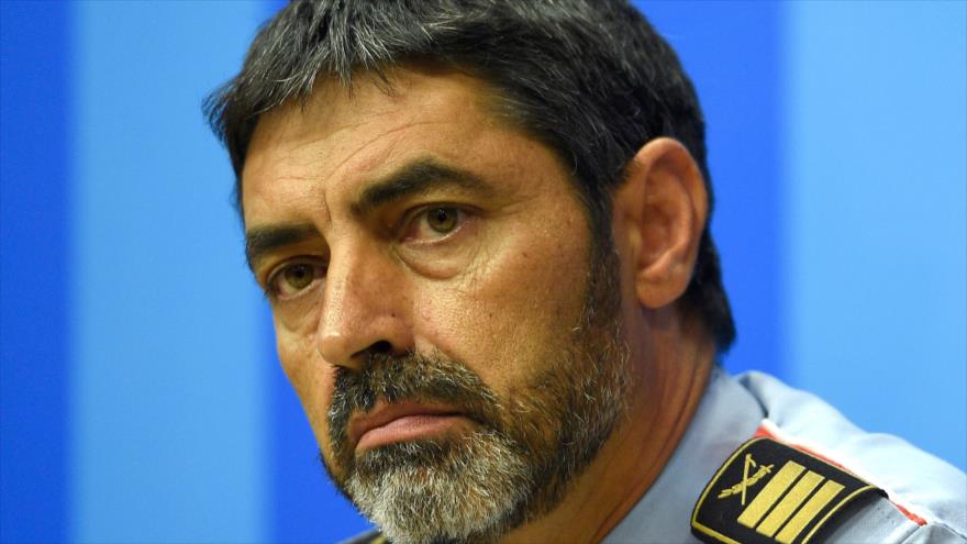 El jefe de los Mossos d’Esquadra, Josep Lluís Trapero, durante una rueda de prensa, 31 de agosto de 2017.