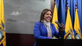 Ecuador designa a Vicuña como vicepresidenta en lugar de Glas