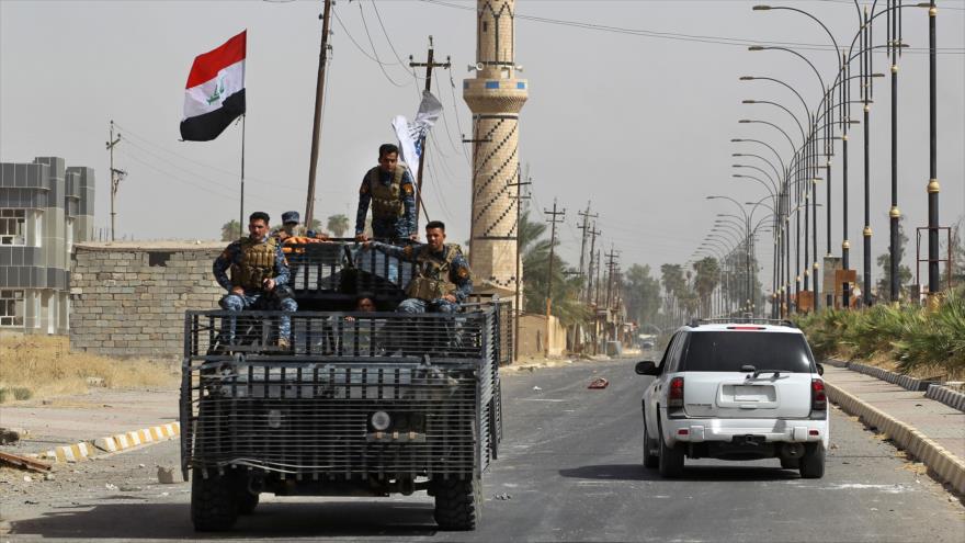 Integrantes de la Policía Federal de Irak en la ciudad de Hawija, en el norte del territorio iraquí, 5 de octubre de 2017.