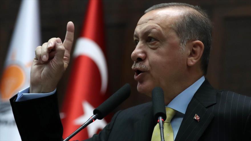 El presidente de Turquía, Recep Tayyip Erdogan, ofrece un discurso en Ankara, 3 de octubre de 2017.