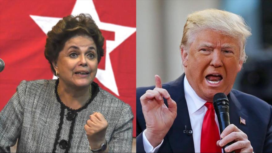 La exmandataria brasileña Dilma Rousseff y el presidente estadounidense, Donald Trump.
