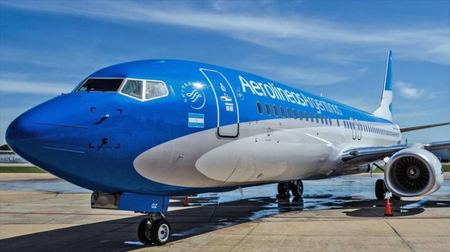 Un avión de pasajeros de la compañía Aerolíneas Argentinas.