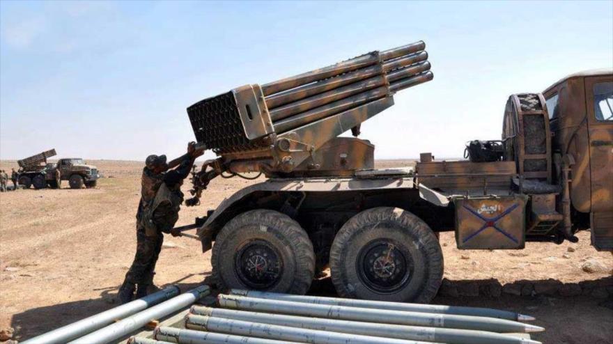 Vídeo: Ejército sirio con sistema Grad fulmina a terroristas 