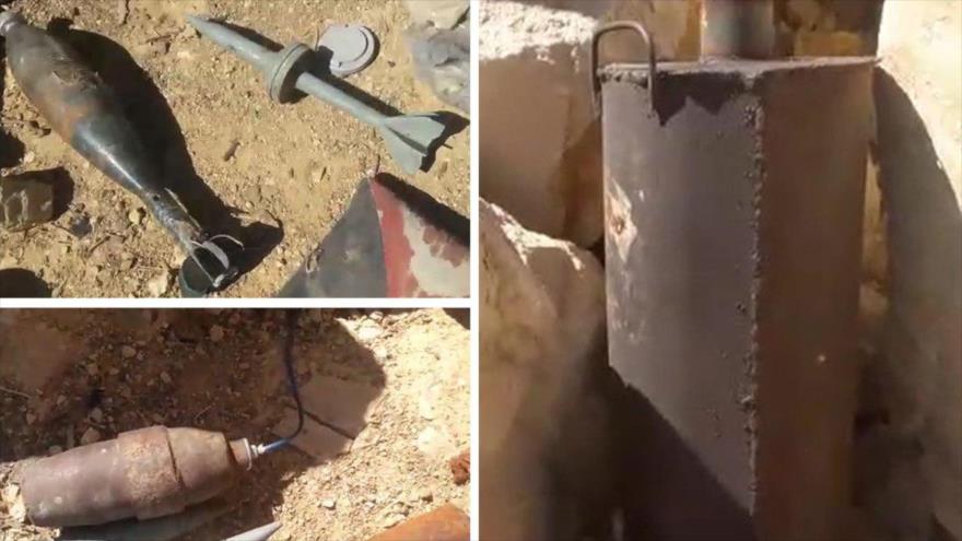 Municiones encontradas en un almacén de los terroristas en la región siria de Arsal, 12 de octubre de 2017.