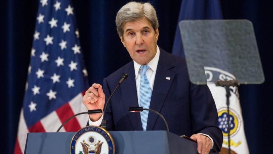 El ex secretario de Estado estadounidense John Kerry presenta un discurso en el Departamento de Estado en Washington, 28 de diciembre de 2016.