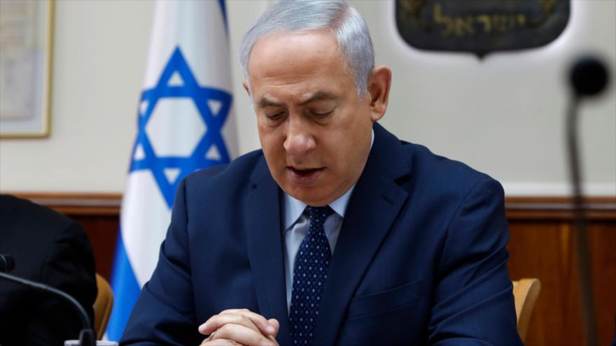 El premier israelí, Benyamin Netanyahu, durante una reunión de su gabinete, septiembre de 2017.