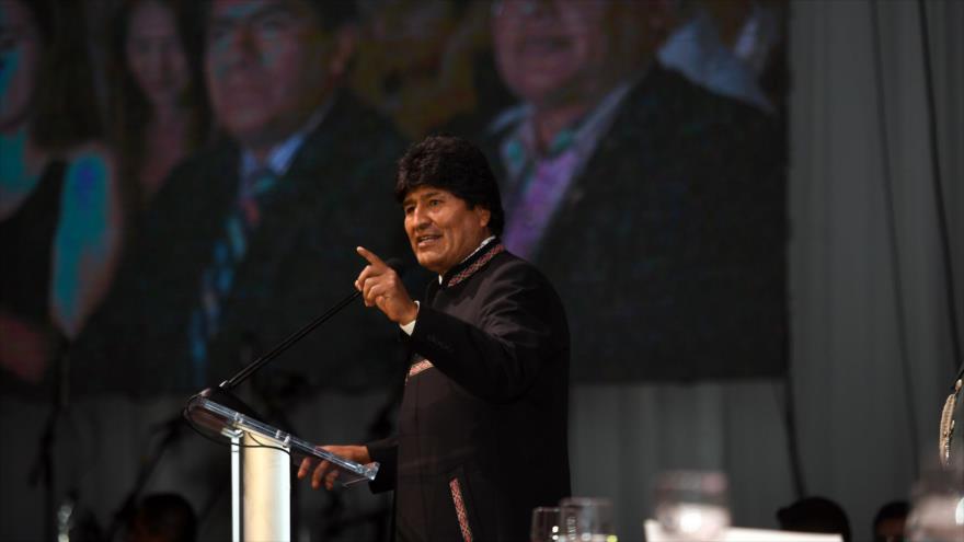 El presidente de Bolivia, Evo Morales, en un acto público en la ciudad de Santa Cruz, 12 de octubre de 2017.