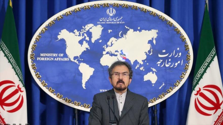 El portavoz de la Cancillería iraní, Bahram Qasemi, ofrece una rueda de prensa en Teherán, 1 de mayo de 2017.