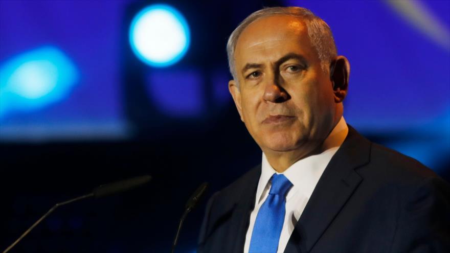 El premier israelí, Benyamin Netanyahu, pronuncia un discurso en una conferencia en la Cisjordania ocupada, septiembre de 2017.