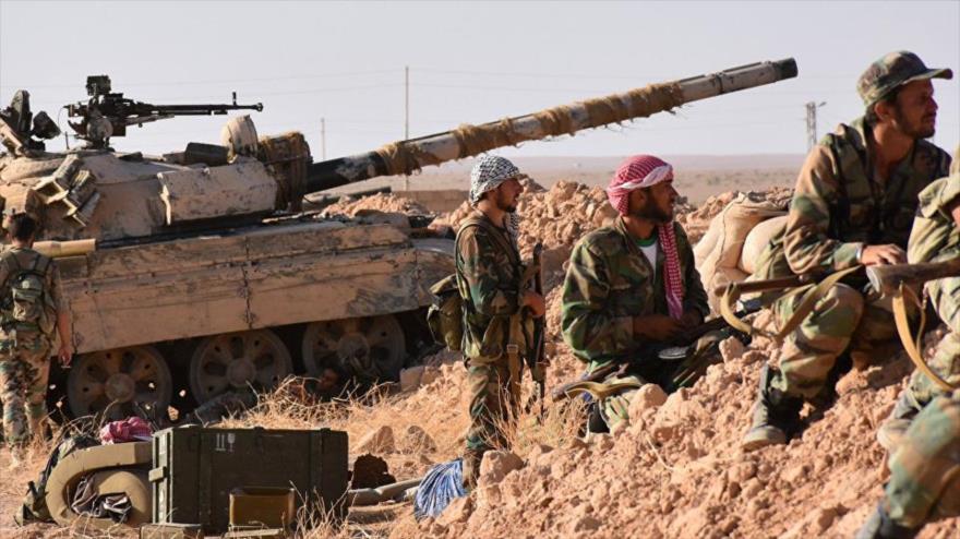 Fuerzas progubernamentales sirias en un barrio al norte de la ciudad de Deir Ezzor, 9 de septiembre de 2017.