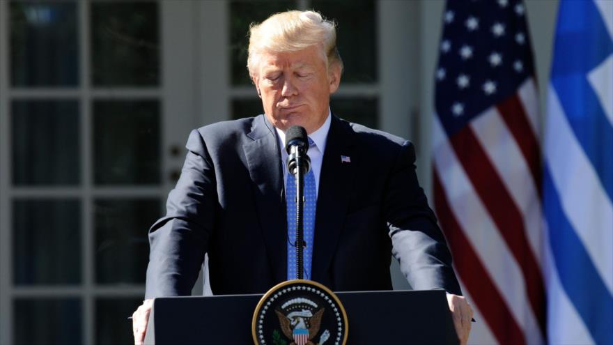 Donald Trump, presidente de EE.UU., en una rueda de prensa, 17 de octubre de 2017.