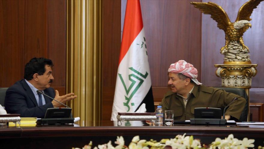 El vicepresidente del Kurdistán iraquí, Kosrat Rasul (izda.), y el presidente de esta región, Masud Barzani.