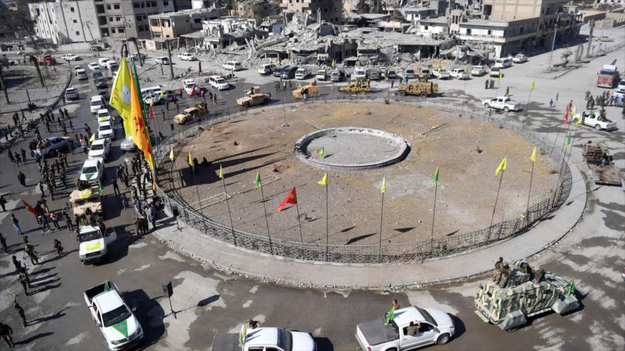 Dron capta destrucciones de la ciudad siria de Al-Raqa