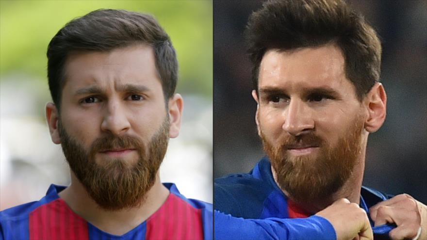 Sosias iraní de Messi en las calles de Barcelona