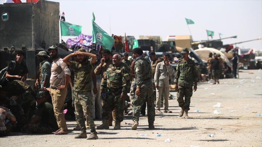  Combatientes de Unidades de Movilización Popular (Al-Hashad Al-Shabi en árabe) en Tal Afar, 27 de agosto de 2017.