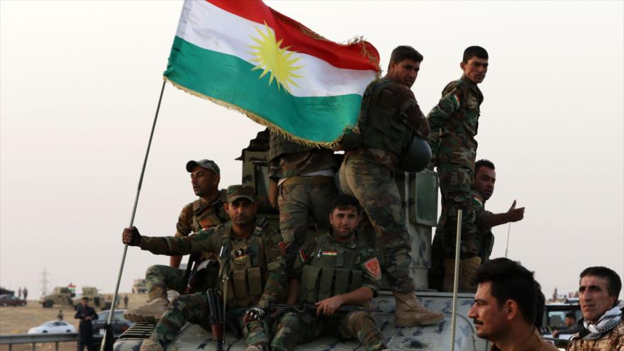 Combatientes kurdos, Peshmerga, al sur de Erbil, 16 de octubre de 2017. 