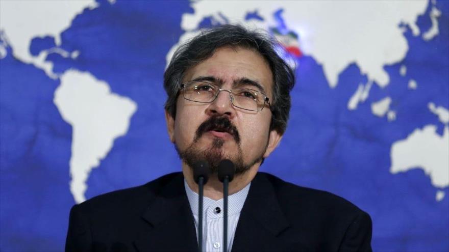 El portavoz de la Cancillería de Irán, Bahram Qasemi, durante una rueda de prensa en Teherán, 22 de agosto de 2016.