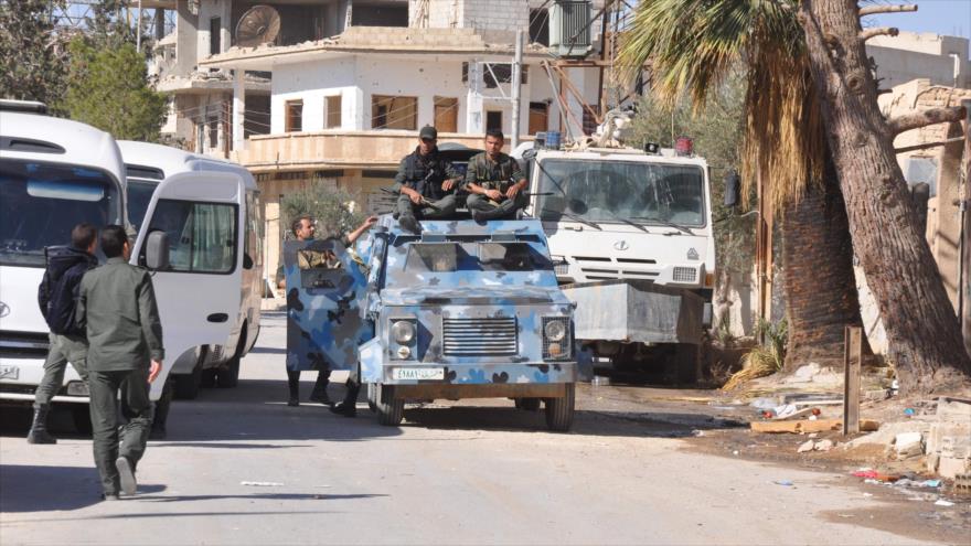 Soldados del Ejército de Siria desplegados en la provincia de Homs, 25 de octubre de 2017.