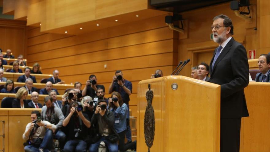 Rajoy pide aplicación de artículo 155 y destitución de Puigdemont