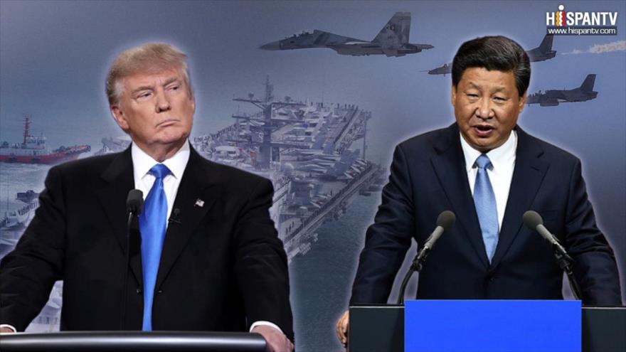 El presidente de EE.UU., Donald Trum (dcha.), y su par chino, Xi Jinping.