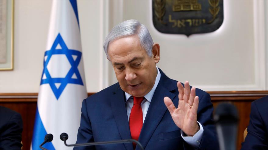 El primer ministro israelí, Benyamin Netanyahu, en una reunión de su gabinete en Al-Quds (Jerusalén), 29 de octubre de 2017.