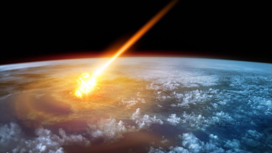 Ilustración del impacto de un asteroide a la Tierra.