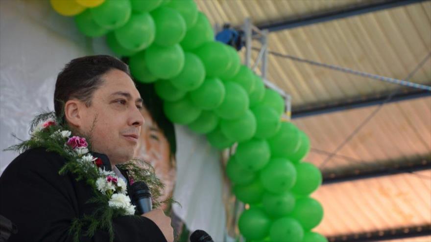 El ministro de Justicia de Bolivia, Héctor Arce, durante un acto público, 23 de octubre de 2017.
