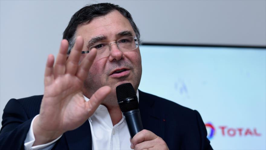 El director ejecutivo de Total, Patrick Pouyanne, en una conferencia de prensa en París, 5 de octubre de 2017.
