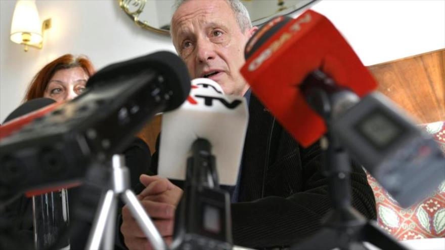 El dirigente político austriaco Peter Pilz, en una rueda de prensa.