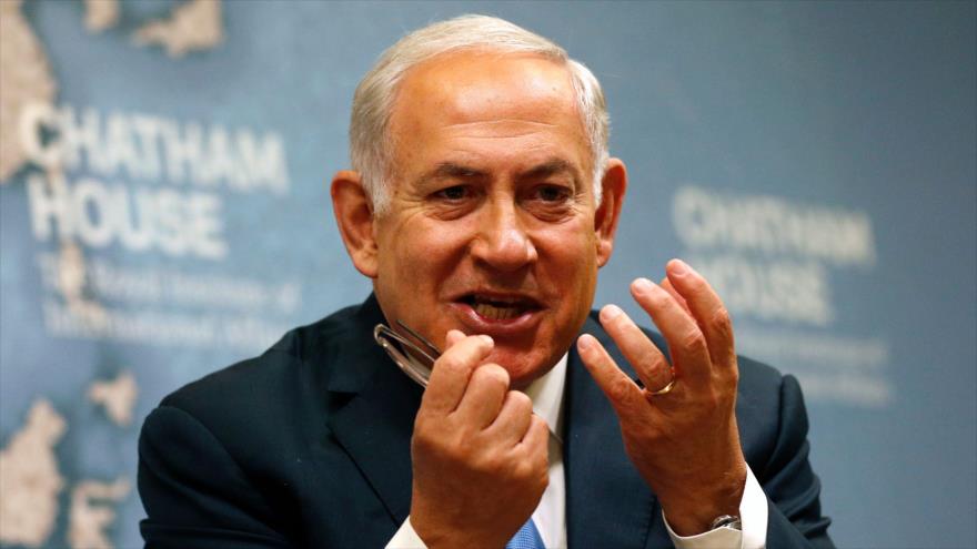 El primer ministro israelí, Benyamin Netanyahu, en una conferencia en Londres, la capital británica, 3 de noviembre de 2017.
