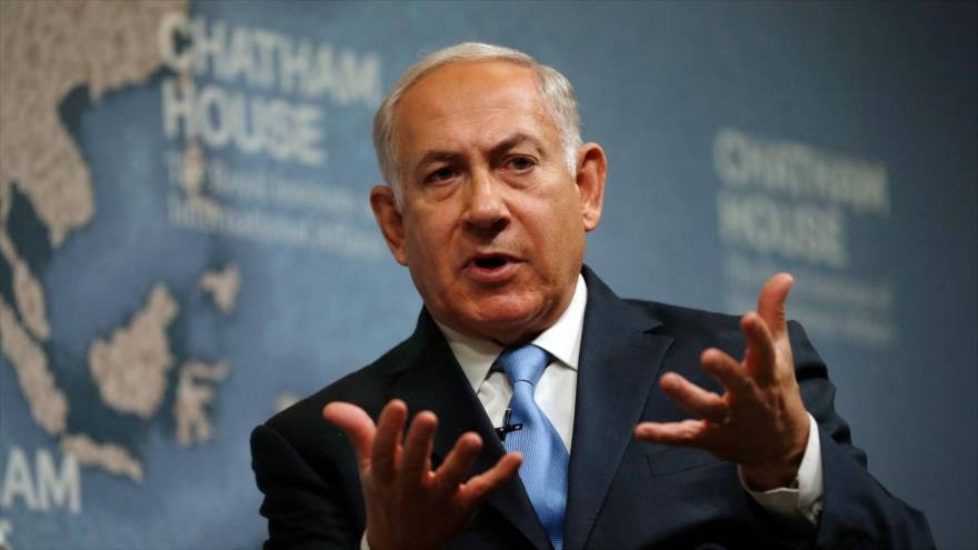 El primer ministro israelí, Benyamin Netanyahu, asiste a una reunión de Chatham House, en Londres, 3 de noviembre de 2017. 