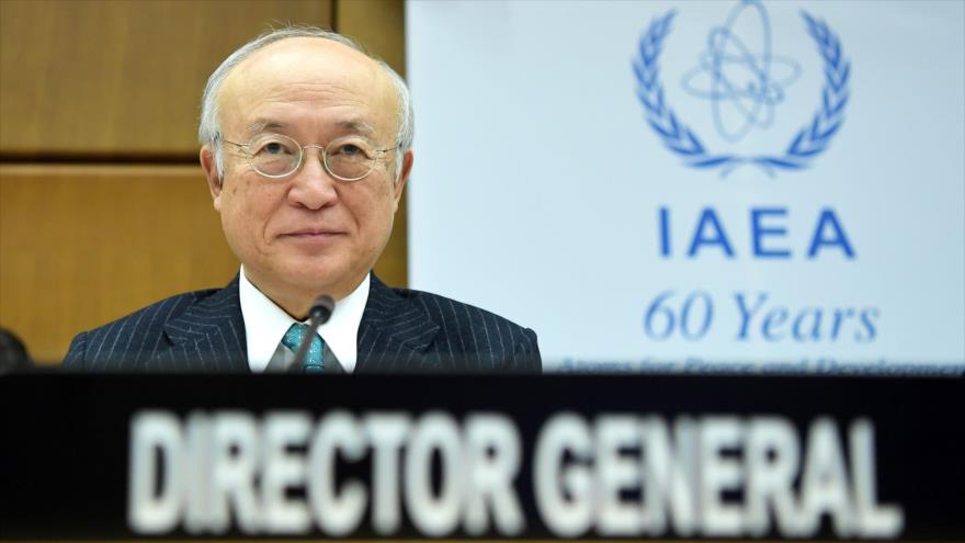 El director general de la AIEA, Yukiya Amano, en una reunión en Viena, 17 de noviembre de 2017.
