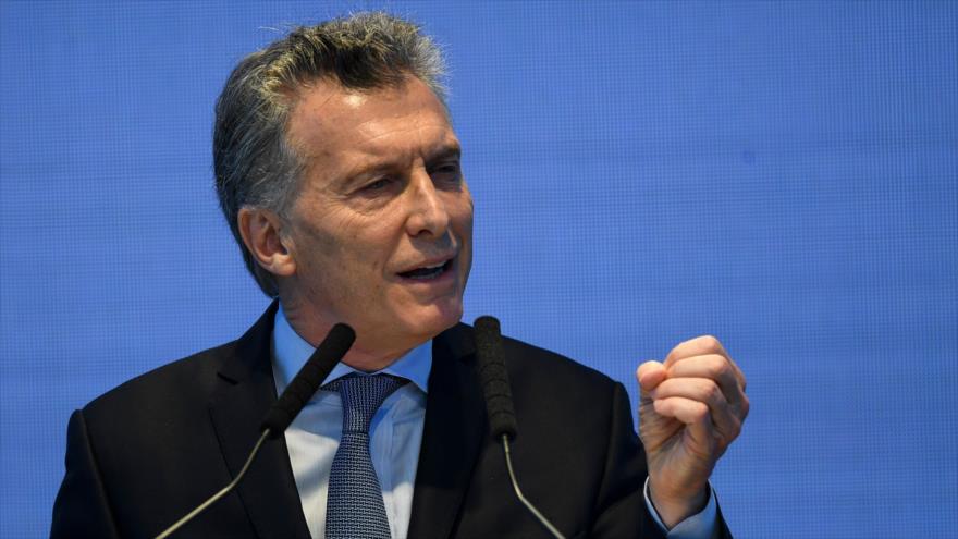 El presidente de Argentina, Mauricio Macri, pronuncia un discurso en el Centro Cultural Kirchner, en Buenos Aires, capital argentina, 30 de octubre de 2017.