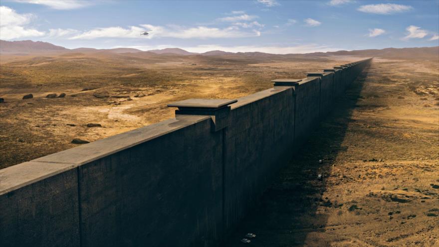 Representación virtual de uno de los prototipos del muro fronterizo que el presidente de EE.UU., Donald Trump, pretende construir.