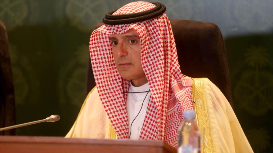 El canciller saudí, Adel al-Yubeir, en una rueda de prensa en Yeda, 10 de septiembre de 2017.