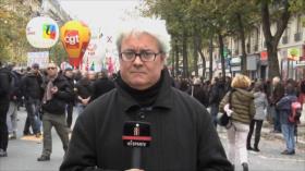 Sindicatos franceses denuncian la política del presidente Macron