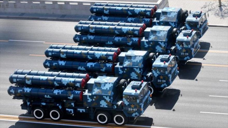 Baterías lanzamisiles del sistema antimisiles HQ-9 del Ejército de China.