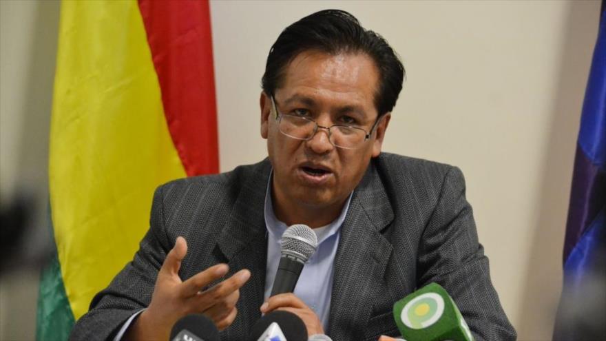 El ministro de la Presidencia de Bolivia, René Martínez, en declaraciones a la prensa.