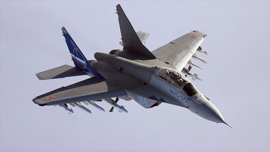 Un caza MiG-35 de la Fuerza Aérea de Rusia.