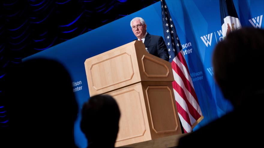 El secretario de Estado de EE.UU., Rex Tillerson, ofrece un discurso en el Wilson Center, 28 de noviembre de 2017.