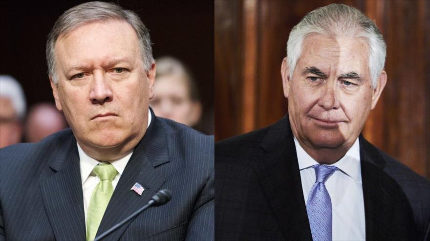 El secretario de Estado de Estados Unidos, Rex Tillerson, (drcha.) y el director de la Agencia Central de Inteligencia (CIA, en inglés) de EE.UU., Mike Pompeo.