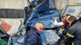 Camión de colono israelí embiste a palestinos y deja 50 heridos
