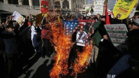 Declaración de la masiva marcha en Irán por decisión de Trump