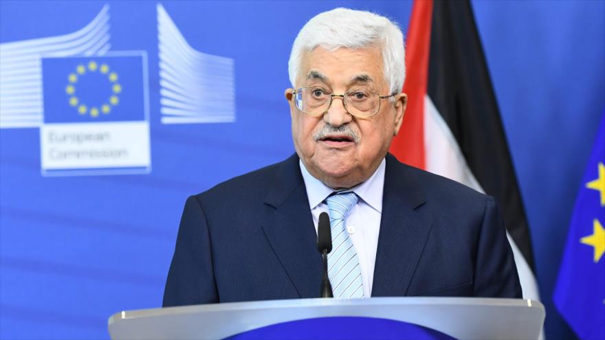 El presidente palestino Mahmud Abás habla durante una conferencia de prensa, 27 de marzo de 2017.
