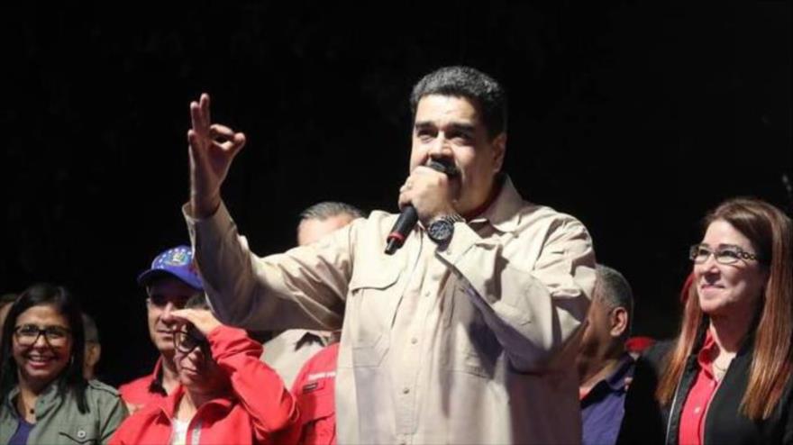 Nicolás Maduro, presidente de Venezuela, tras el triunfo del chavismo en las elecciones municipales, 10 de diciembre de 2017. 